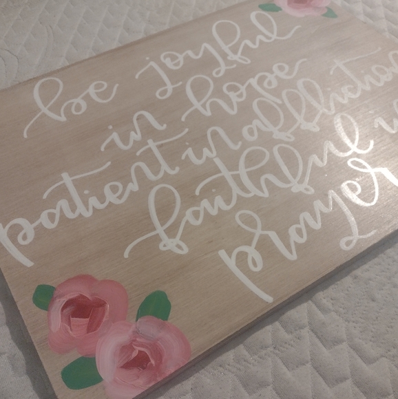 Beautiful Hand Painted Inspirational Scripture Wall Hanging Decor - Picture 4 of 6